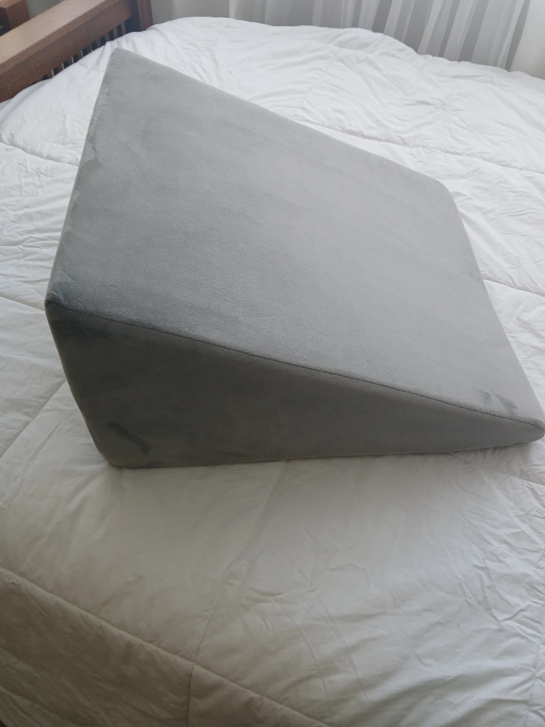 Grey Bed Wedge Pillow