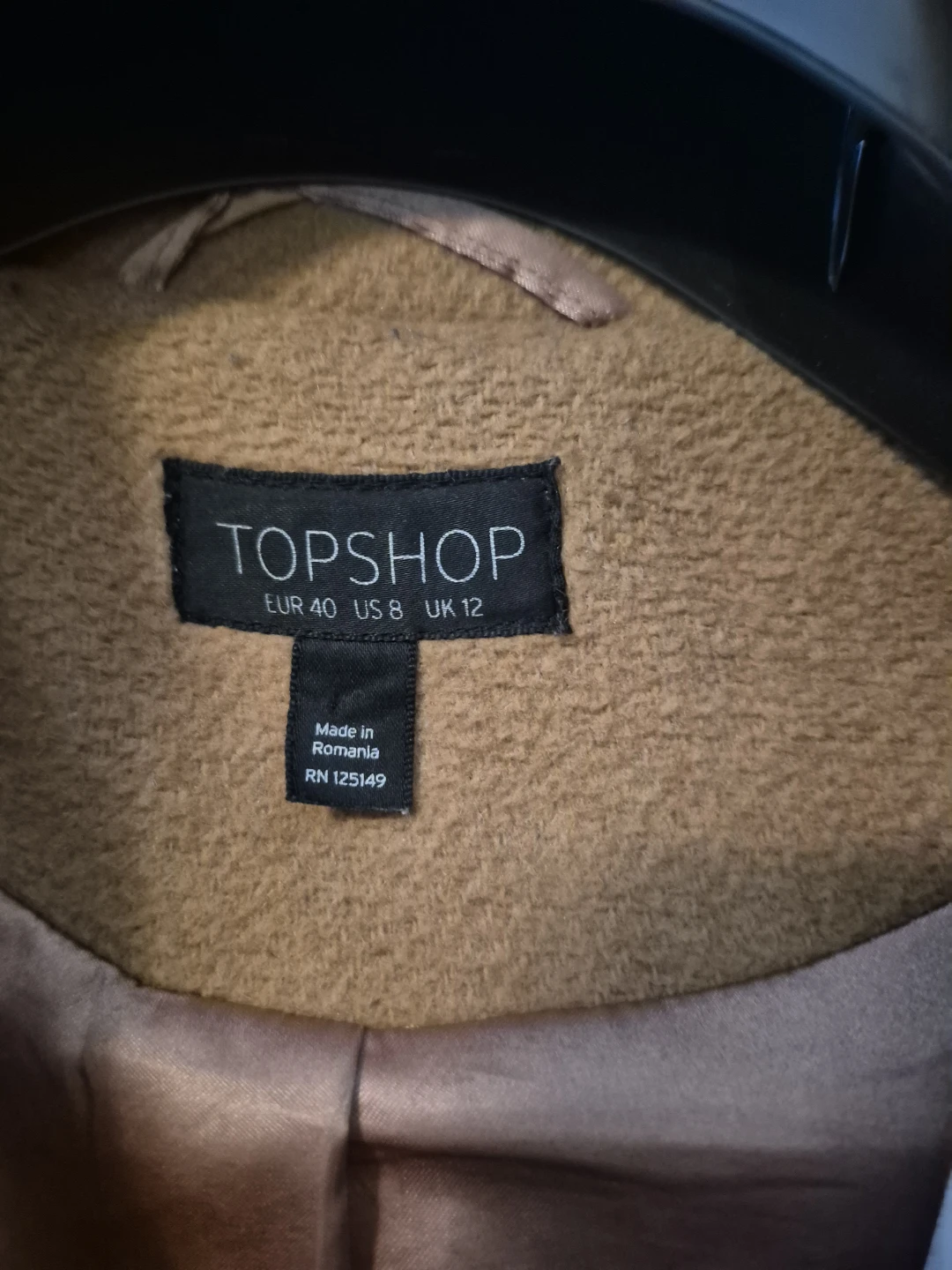 TOPSHOP Camel Coat - UK 12 - photo 2