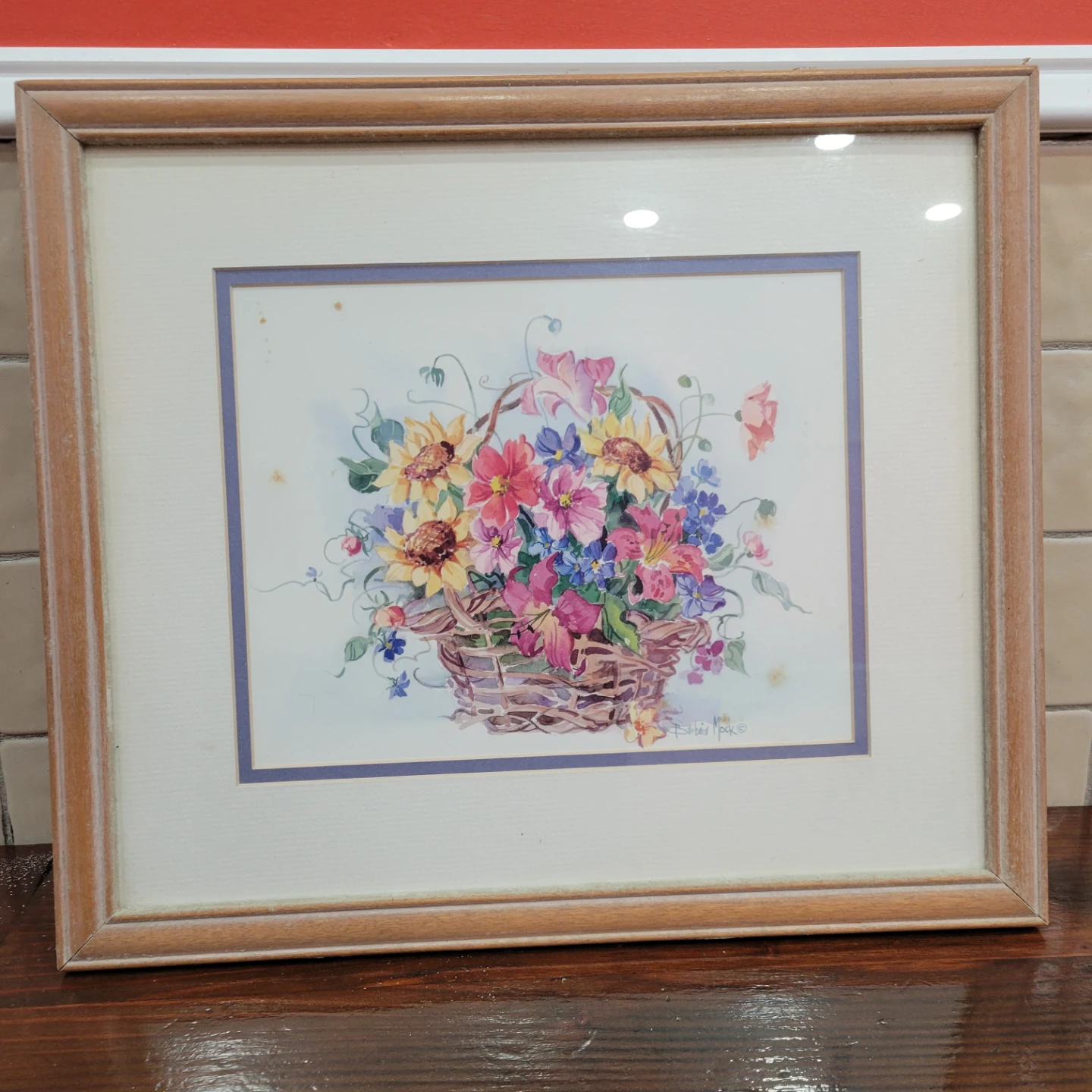 Original Framed Floral watercolor