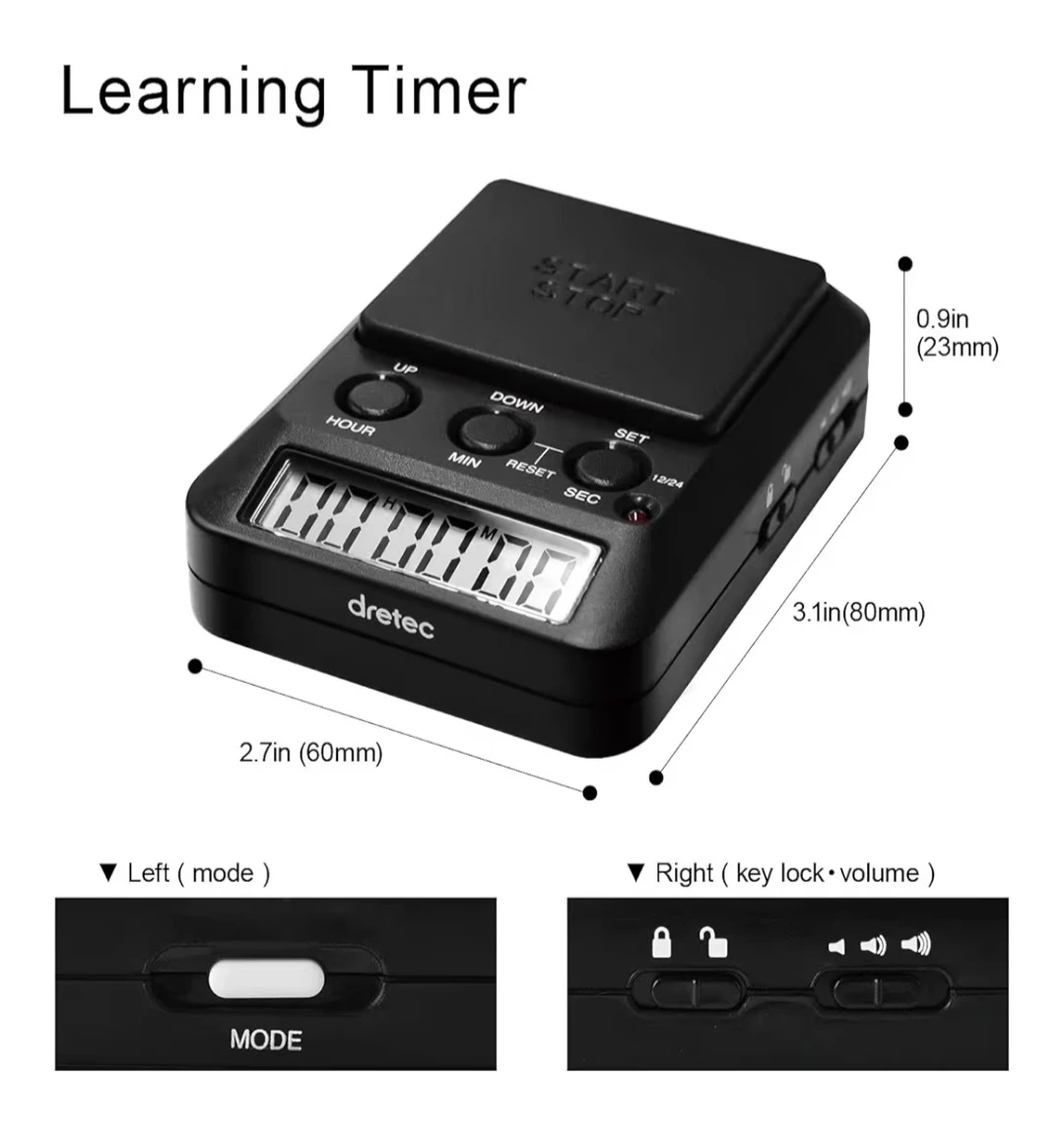 DRETEC Learning Timer - Black - photo 3