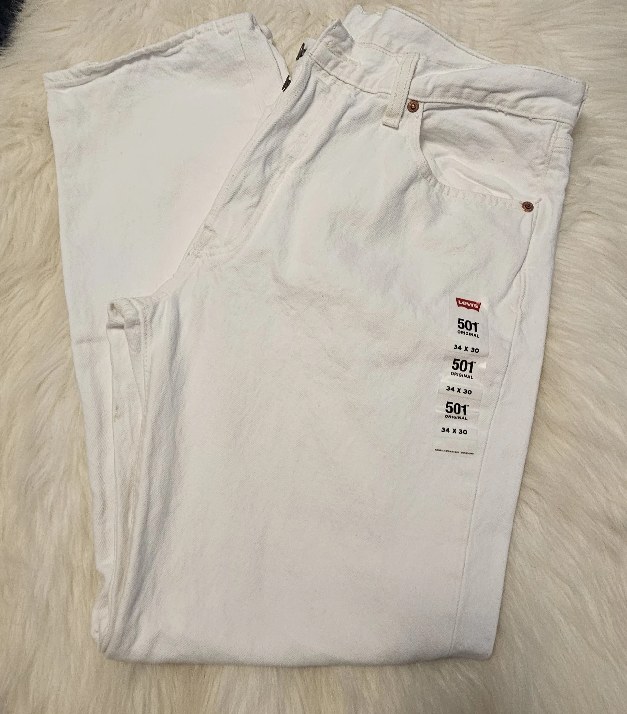 Levi's 501 White Jeans 34x30 - photo 2