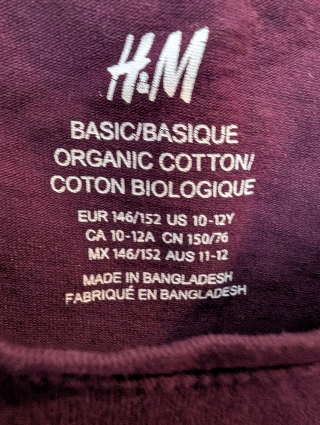 H&M Basic Organic Cotton Tee - Size 10-12Y - photo 2
