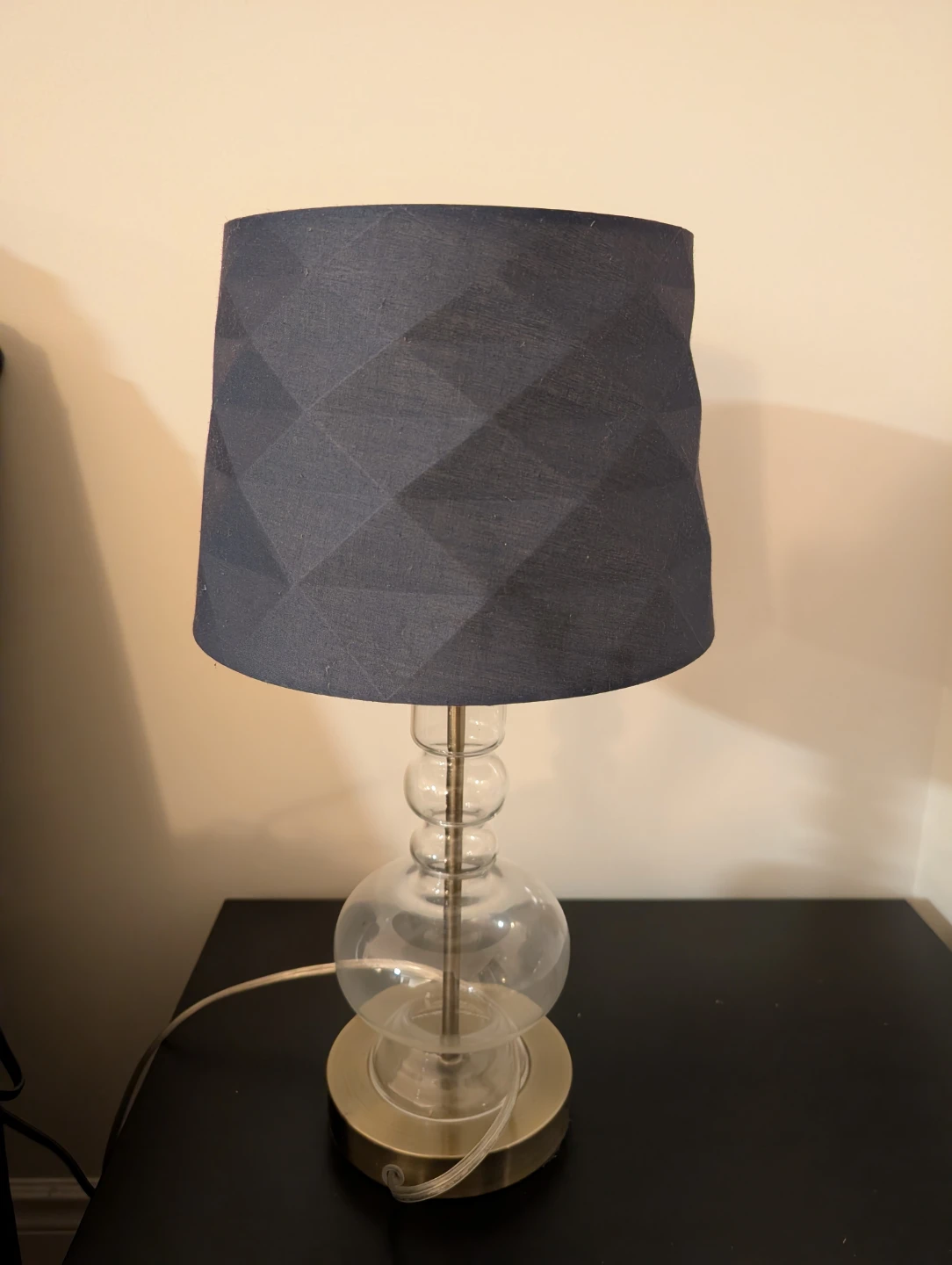Glass Table Lamp with Blue Shade - photo 3
