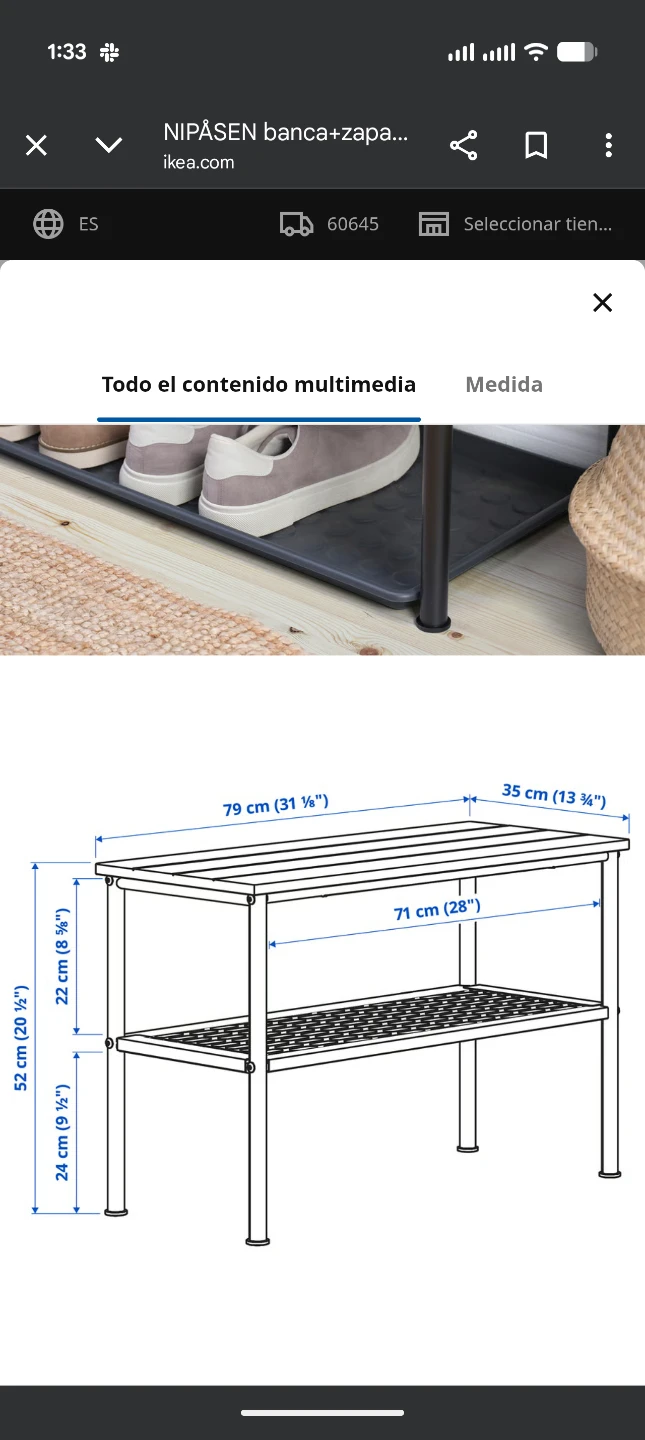 IKEA NIPÅSEN Shoe Bench with Shelf - photo 3