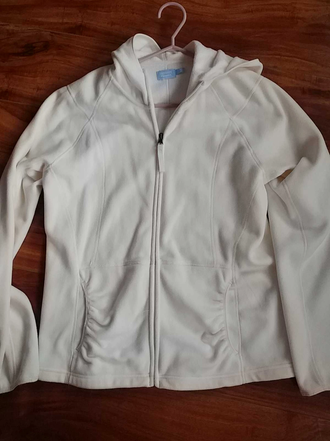Denver Hayes White Fleece Zip-Up Hoodie - Size M