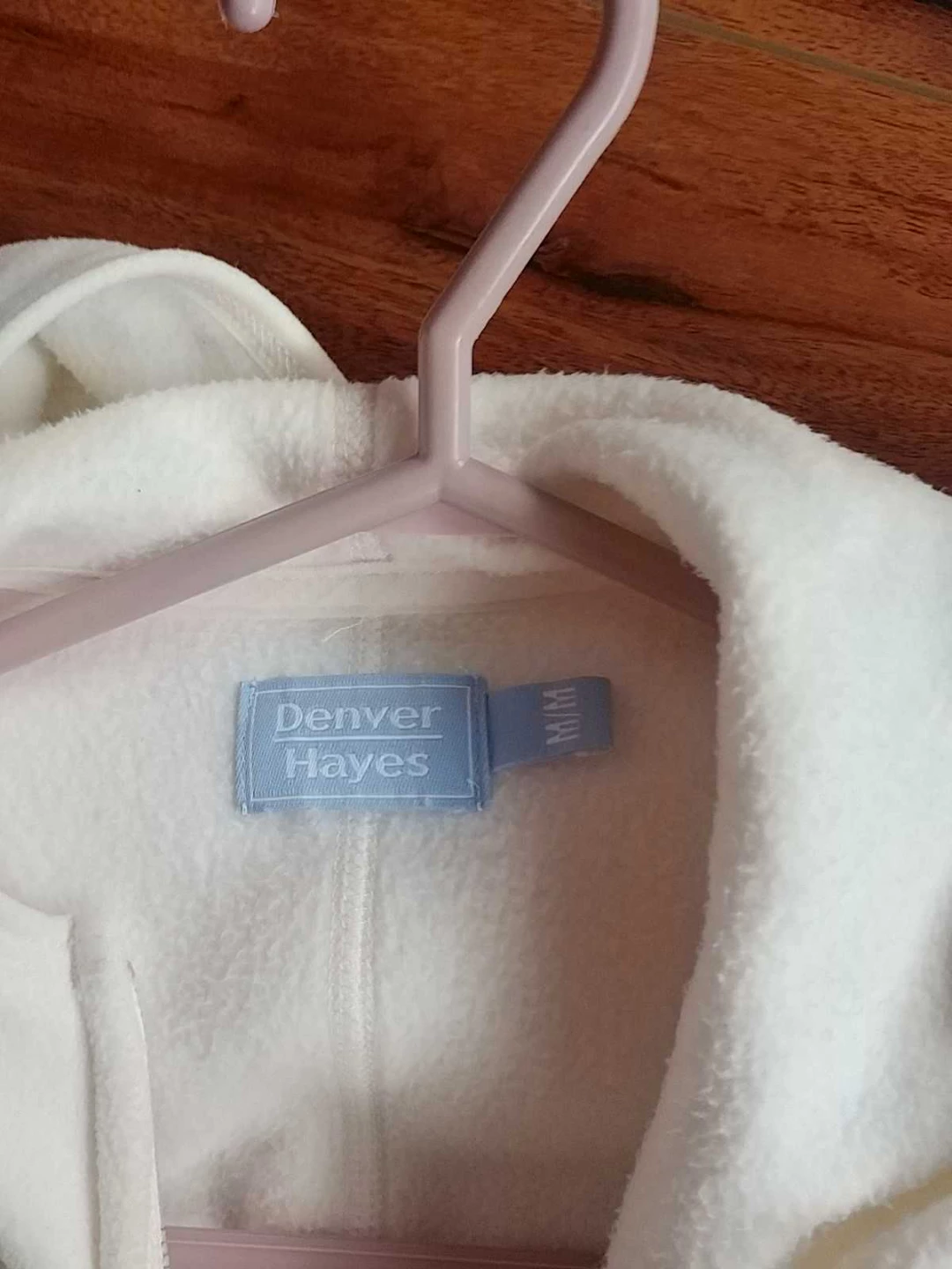 Denver Hayes White Fleece Zip-Up Hoodie - Size M - photo 2