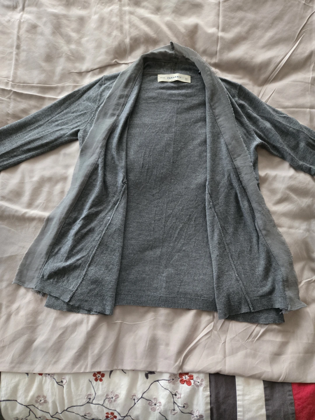 Zaraknit Grey Cardigan Sweater with Lace - photo 3