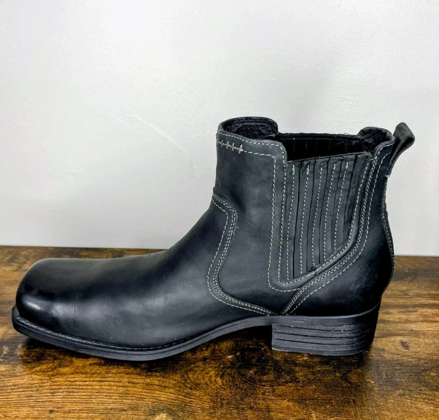 Mark Nason Black Leather Ankle Boots Size 9.5 - photo 3