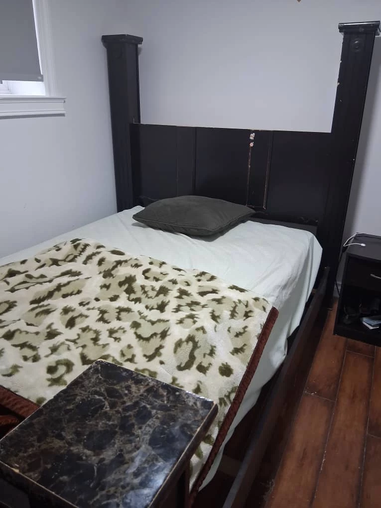 Dark Wood Queen Size Bed Frame
