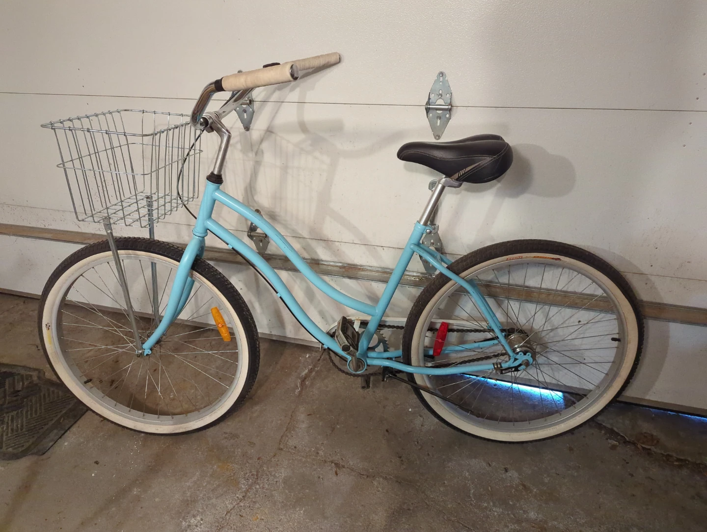 Light Blue Cruiser Bike with Basket