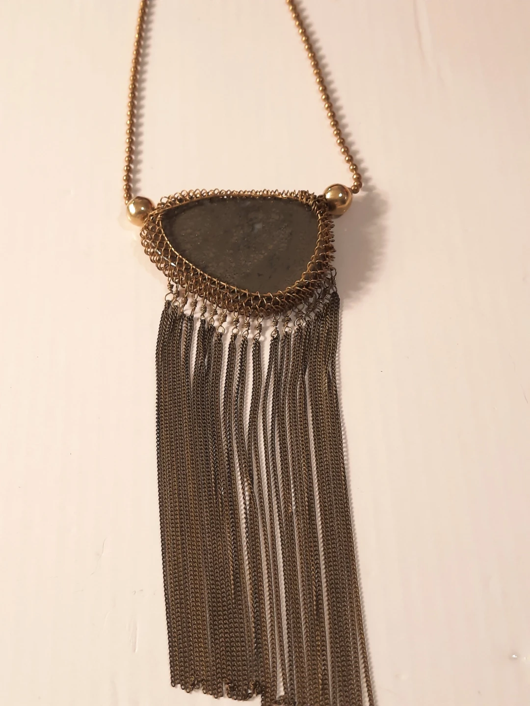 Gold Tone Lena Bernard Pendant Necklace with Tassel - photo 3