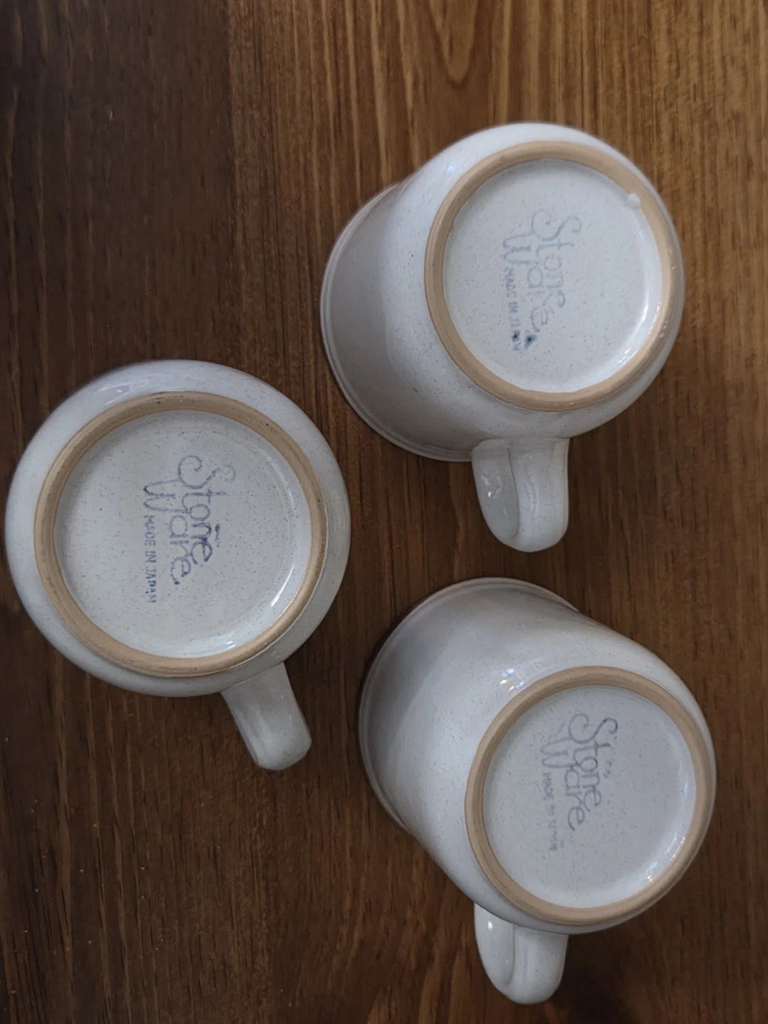 Set of 3 White Speckled Stoneware Mugs - Made in Japan - photo 2