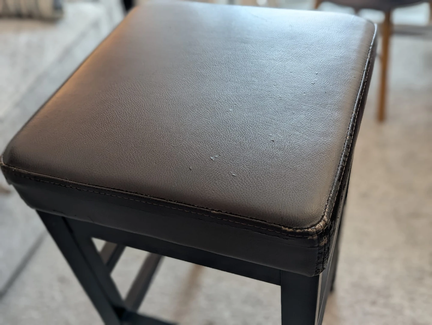 2 Tall Brown Padded Stools - photo 5