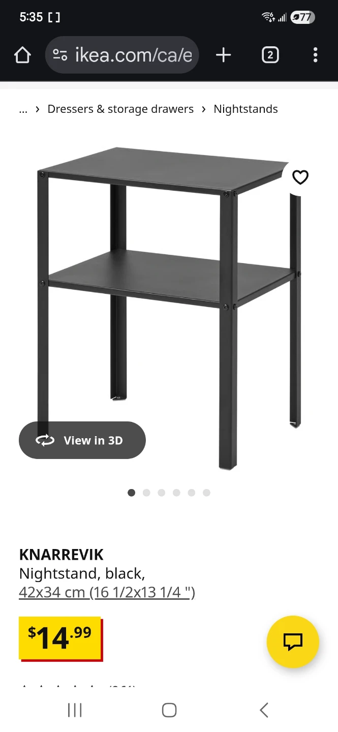 TWO Ikea Knarrevik Black Nightstand - photo 2