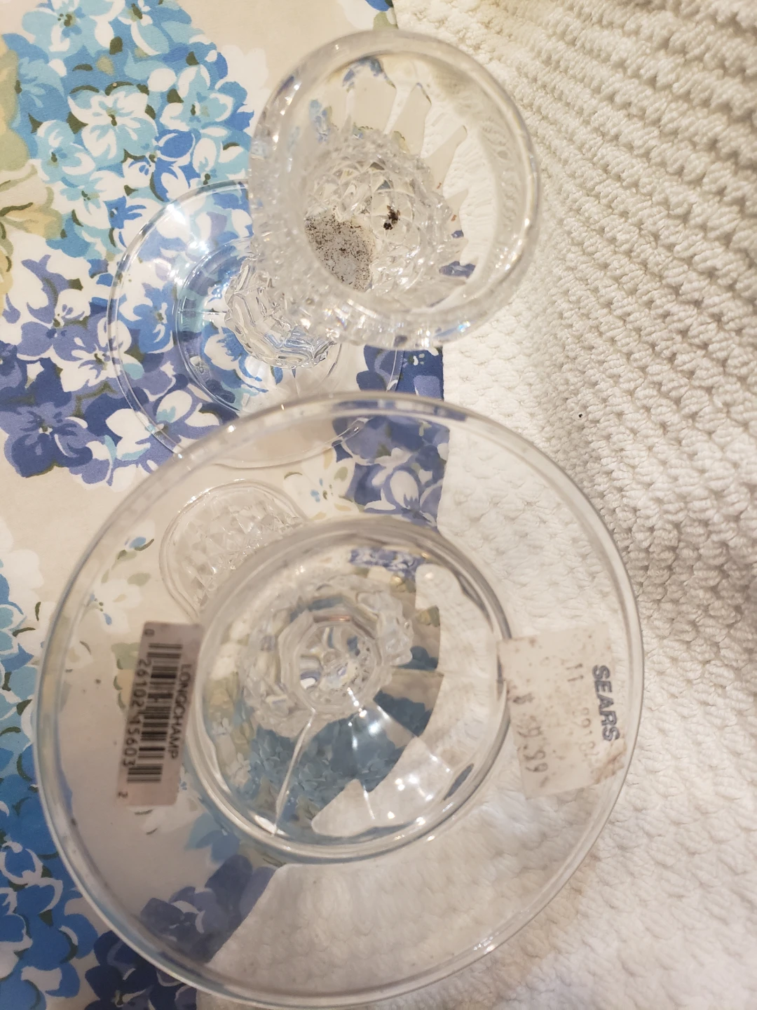 Clear Glass Candlestick Holders (Pair) - photo 2