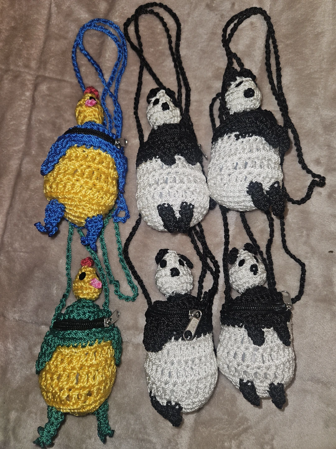 Handmade Crochet Animal Coin Purses with Lanyard