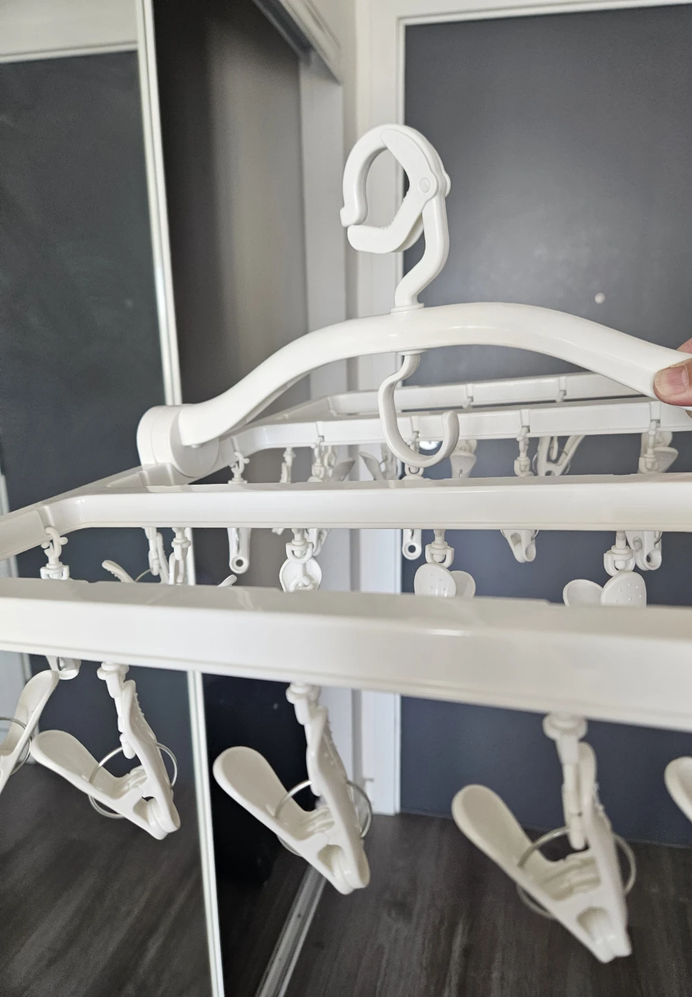 White Clothes Drying Rack with Clips