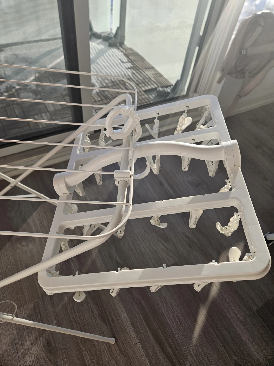 White Clothes Drying Rack with Clips - photo 2