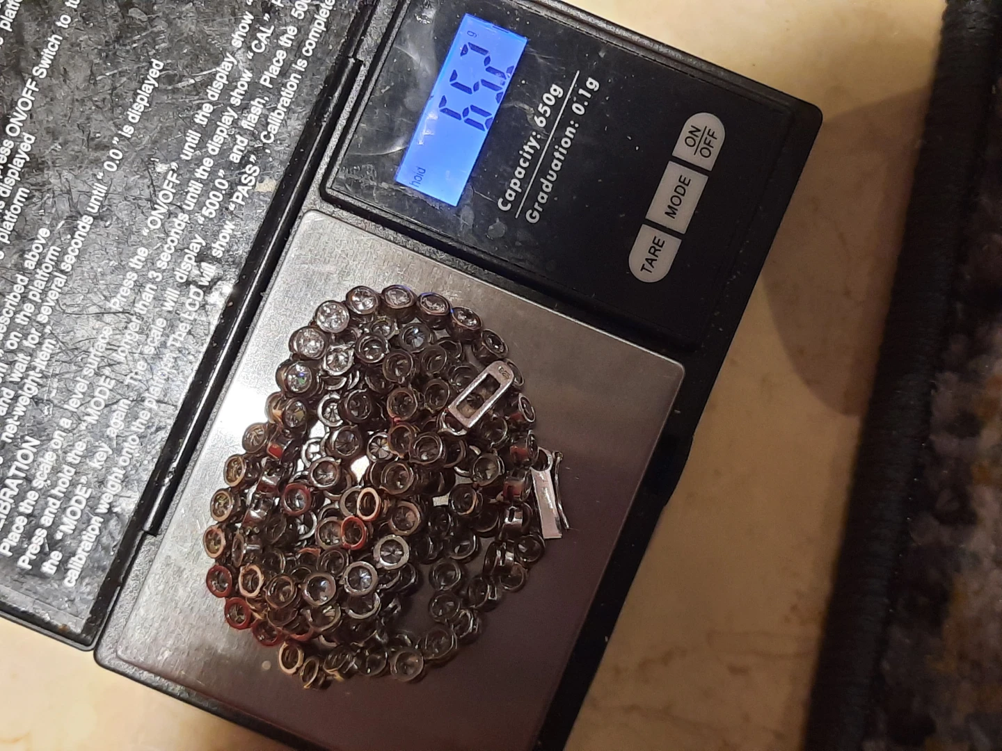 Massive 36" Tennis CZ Necklace Solid sterling silver - photo 5