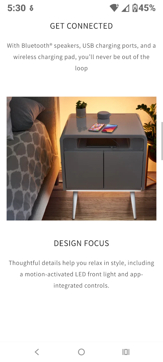 Sobro Smart Side Table - Cool Drawer & Wireless Charging - photo 5
