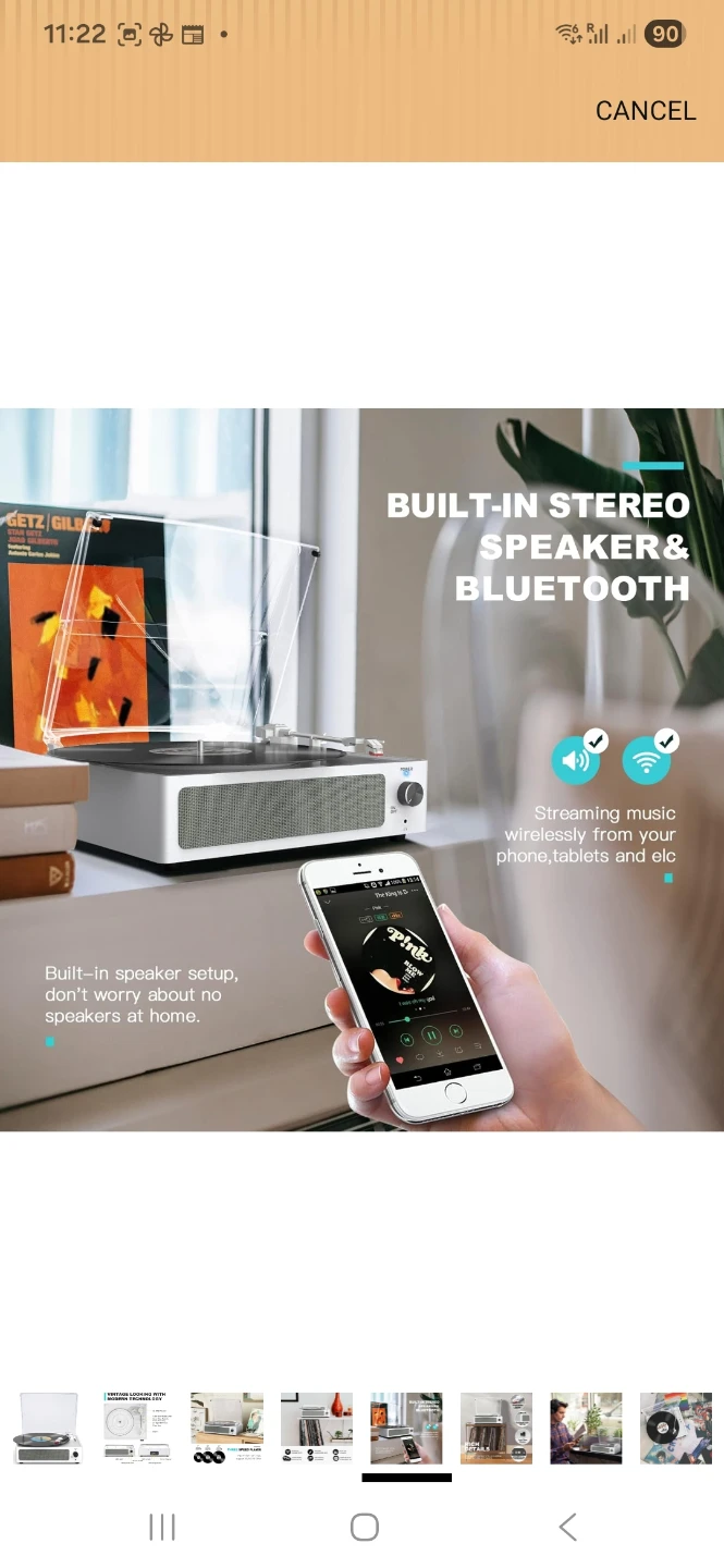 WOCKODER Vinyl Record Player with Built-in Speaker - photo 3