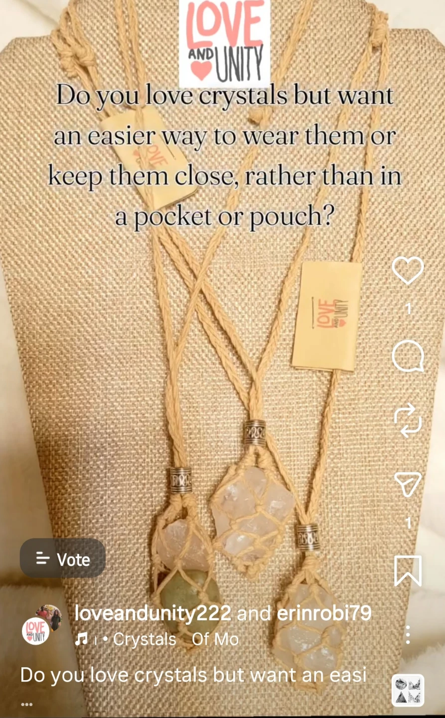 Hand-woven Hemp Crystal Basket Necklace, Adjustable - photo 4