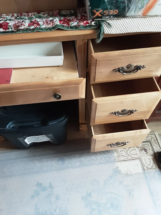 Wooden Desk with Drawers - photo 2