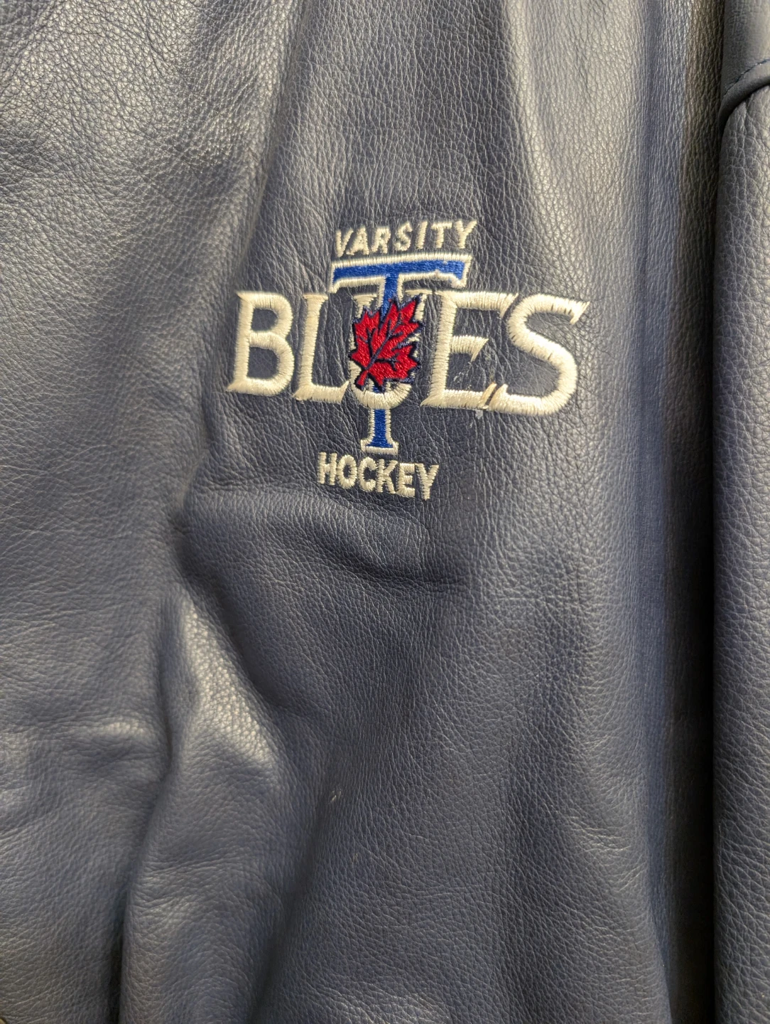 Roots Varsity Blues Hockey Leather Jacket Large-XL - photo 3