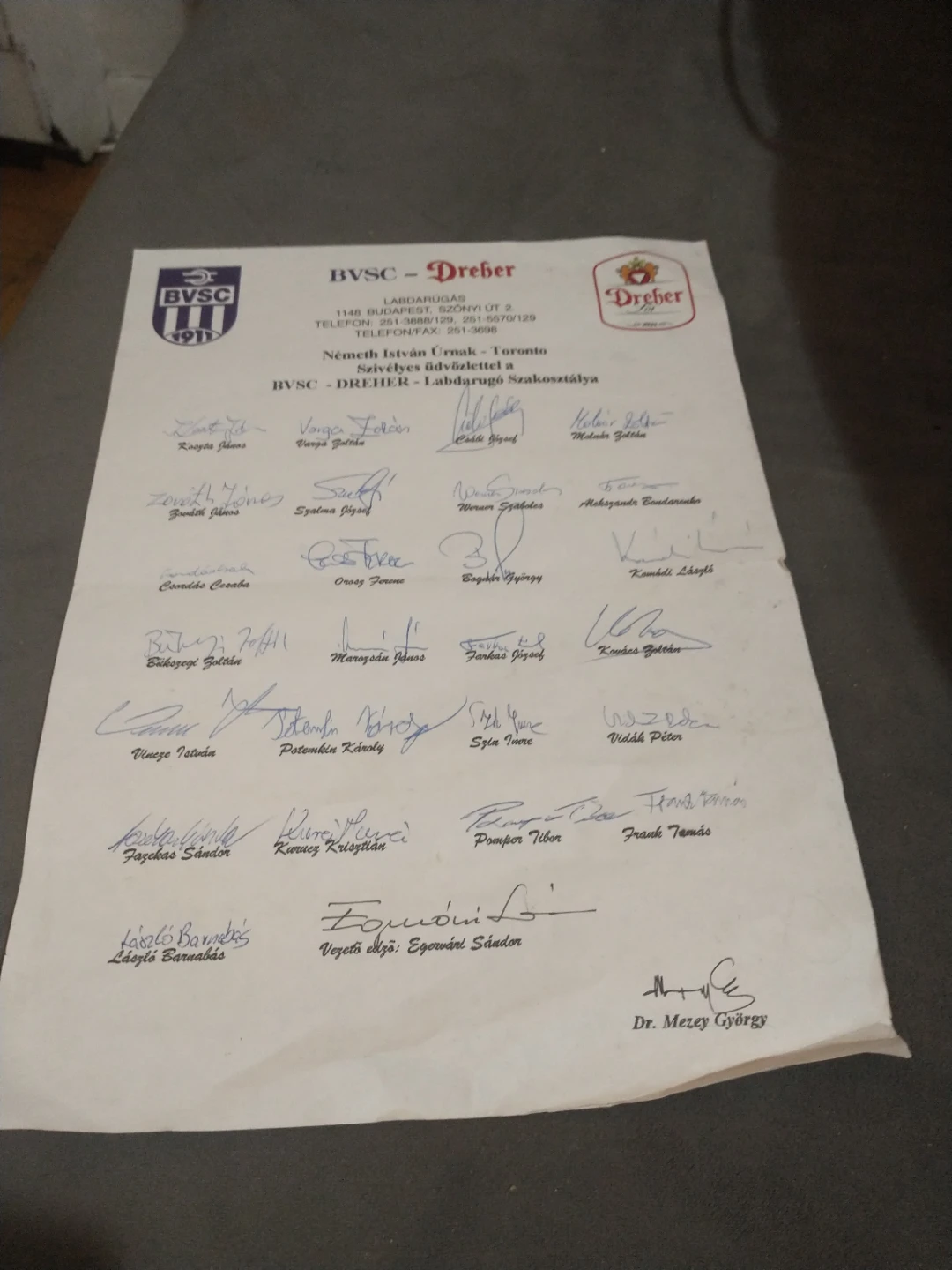 Early 90s Hungary BVSC Budapesti Vasutas Sport Club pro footbal