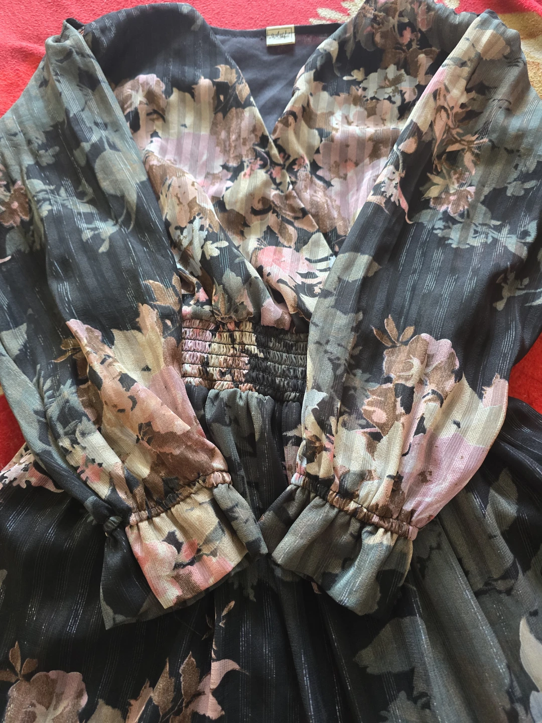 Floral Print Long Sleeve Maxi Dress - photo 2
