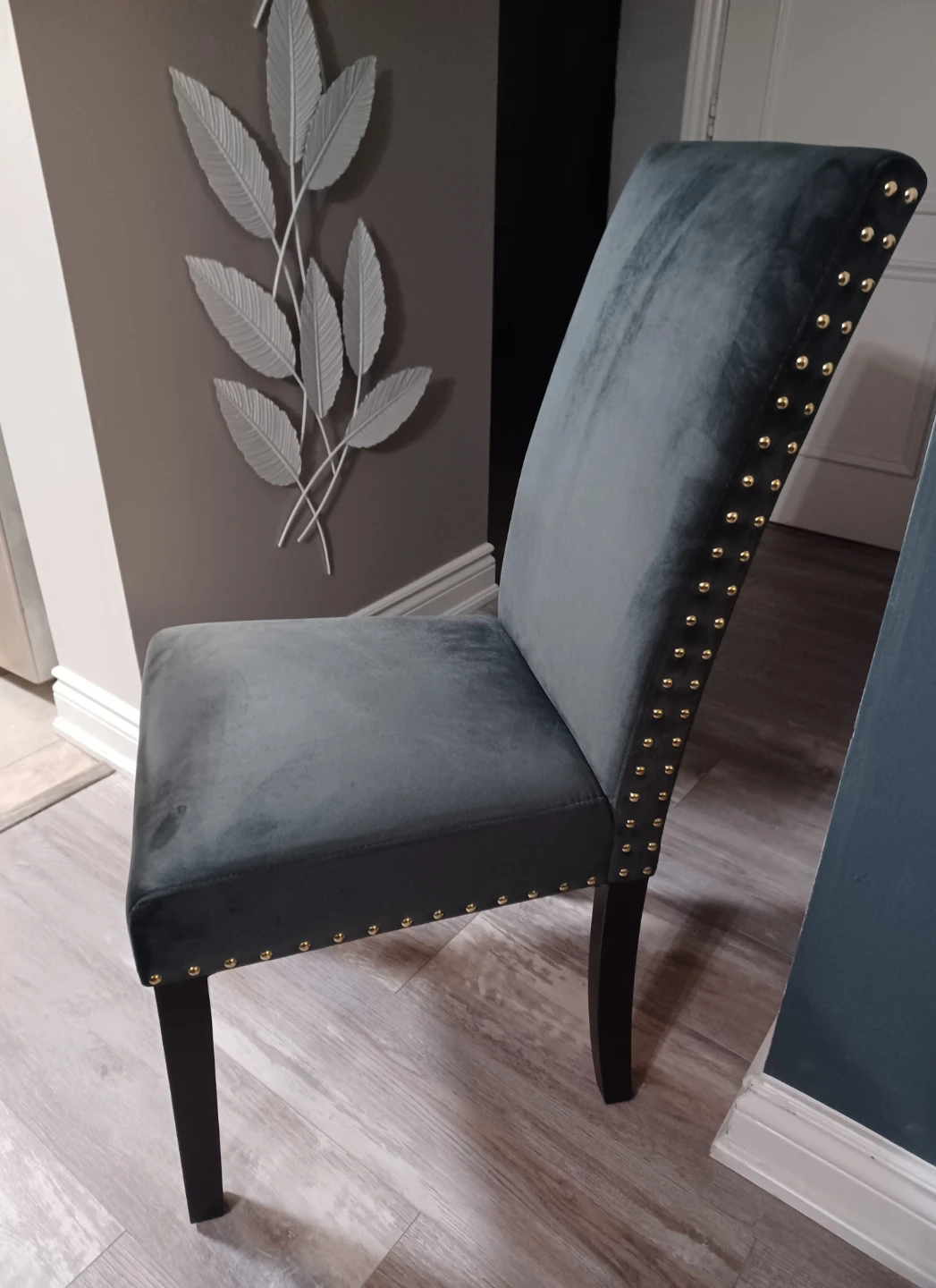 Velvet Dining Chairs - Dark Grey