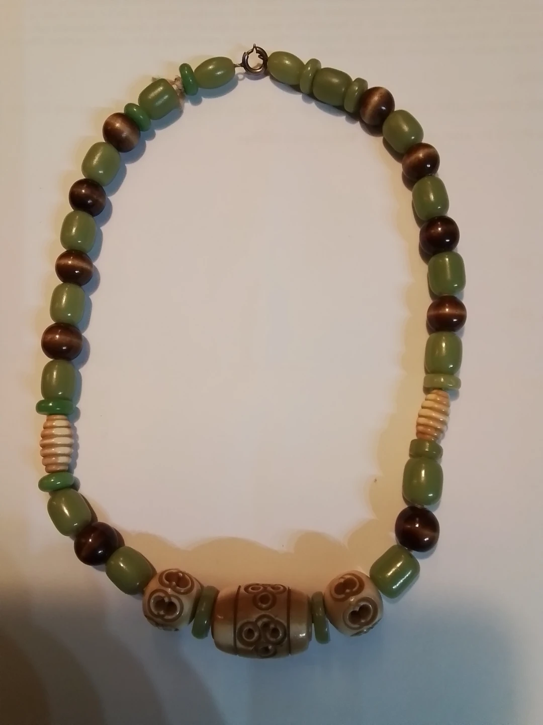 Exquisite Vintage, Jade, Bone, Bakelite, Carved Nut Bead