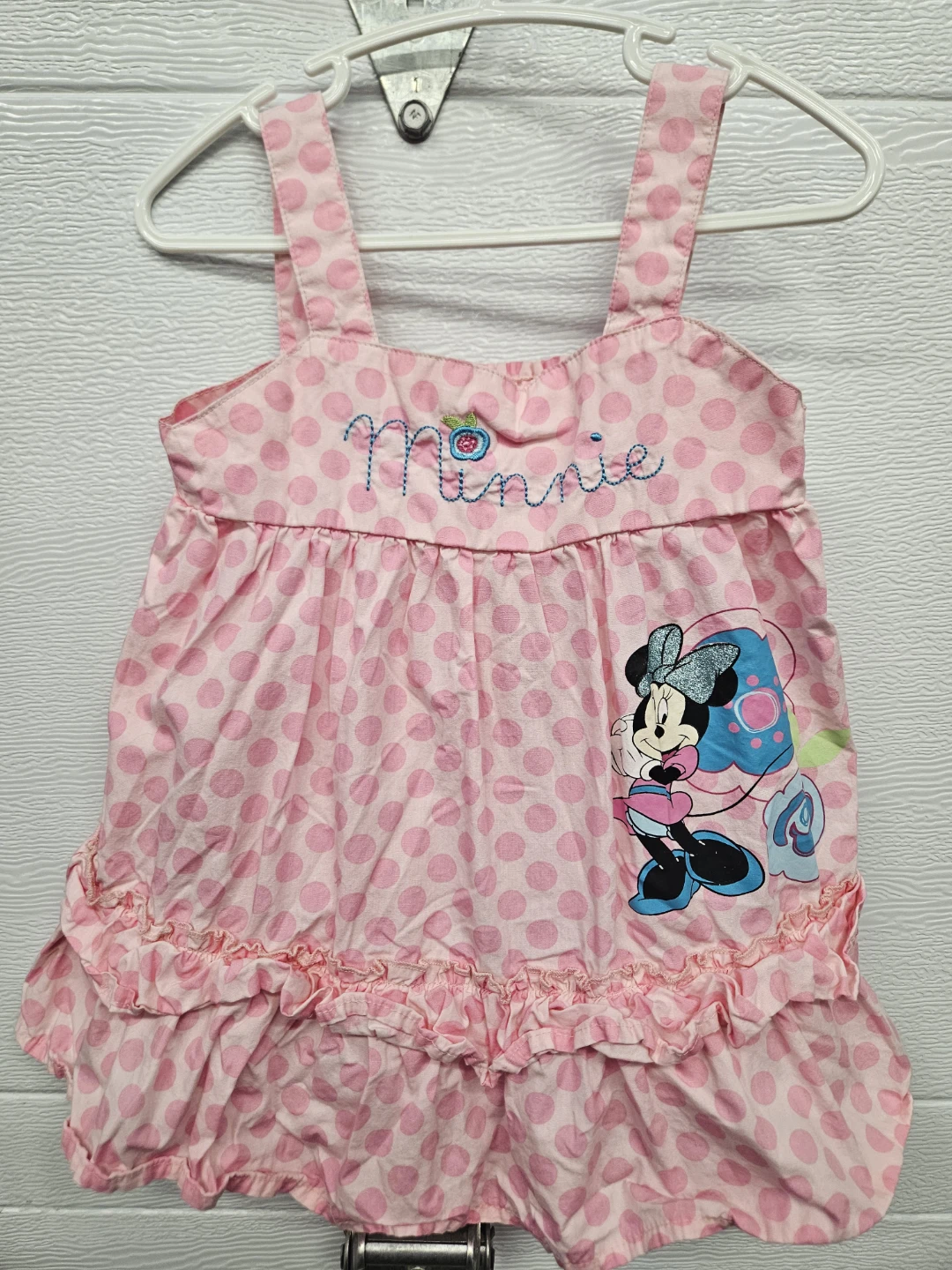 Disney Minnie Mouse Pink Polka Dot Dress Size 3