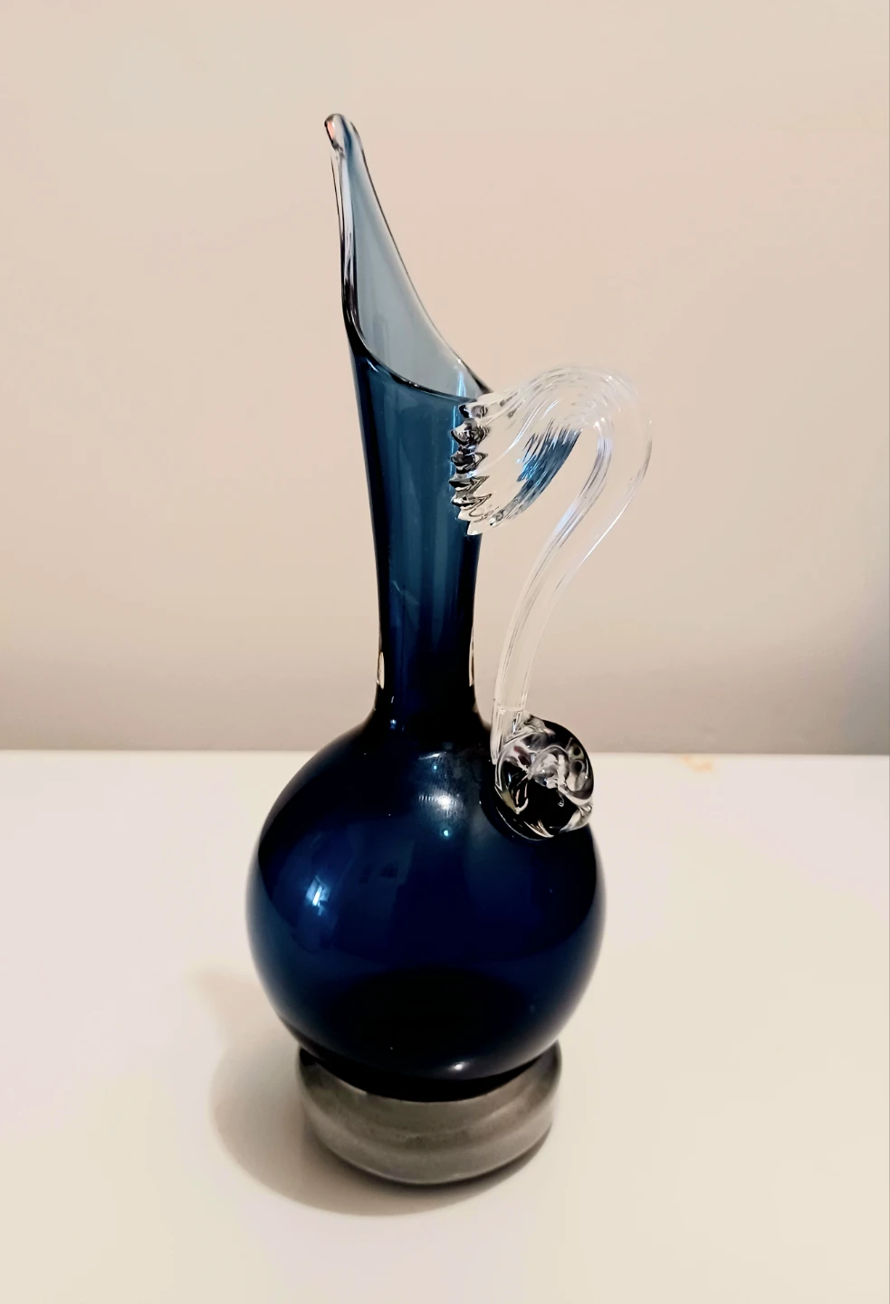 Unique Vtg. Blenko Charcoal Pitcher