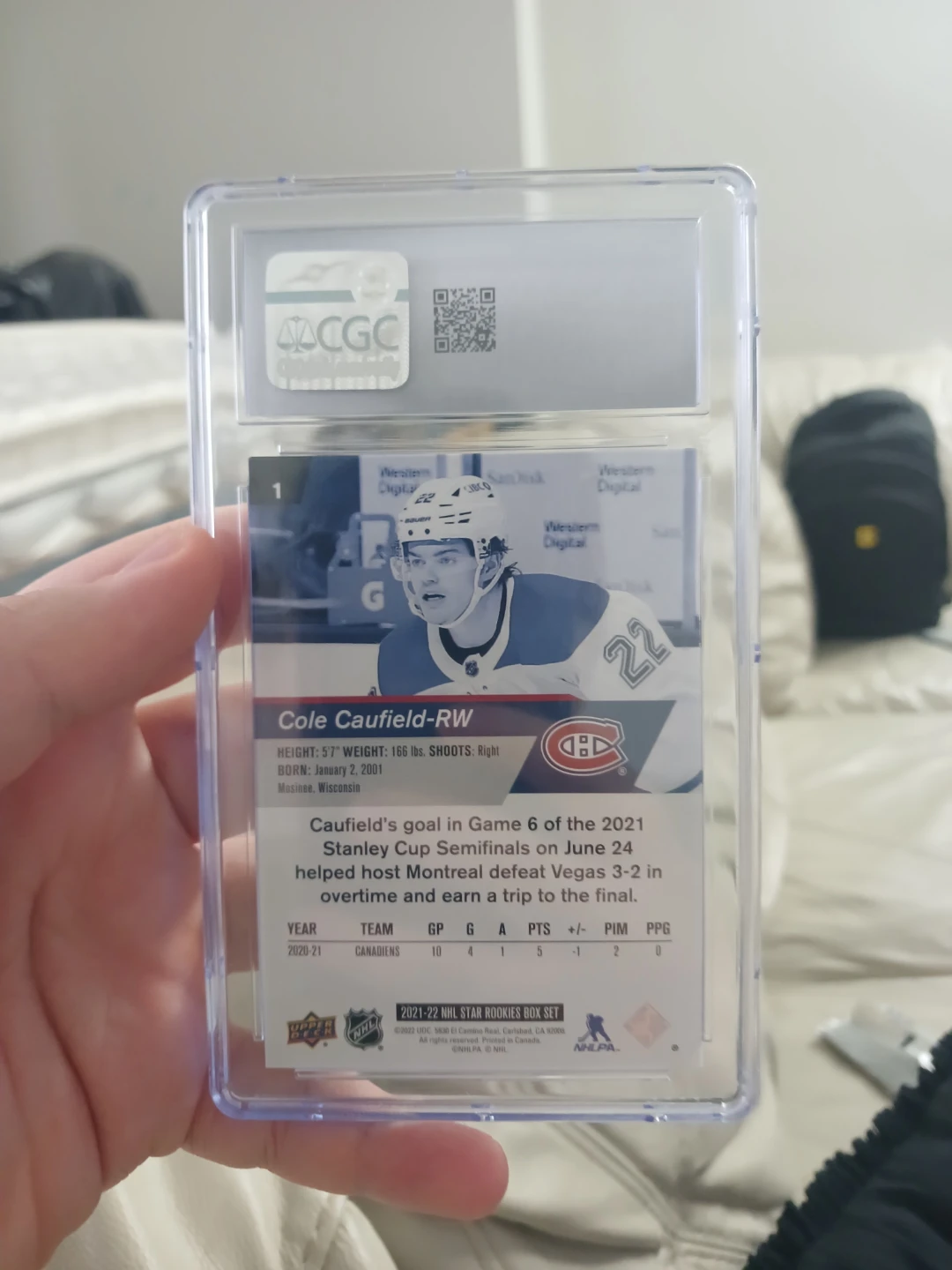 Cole Caufield Upper Deck NHL Star Rookies Card - photo 2