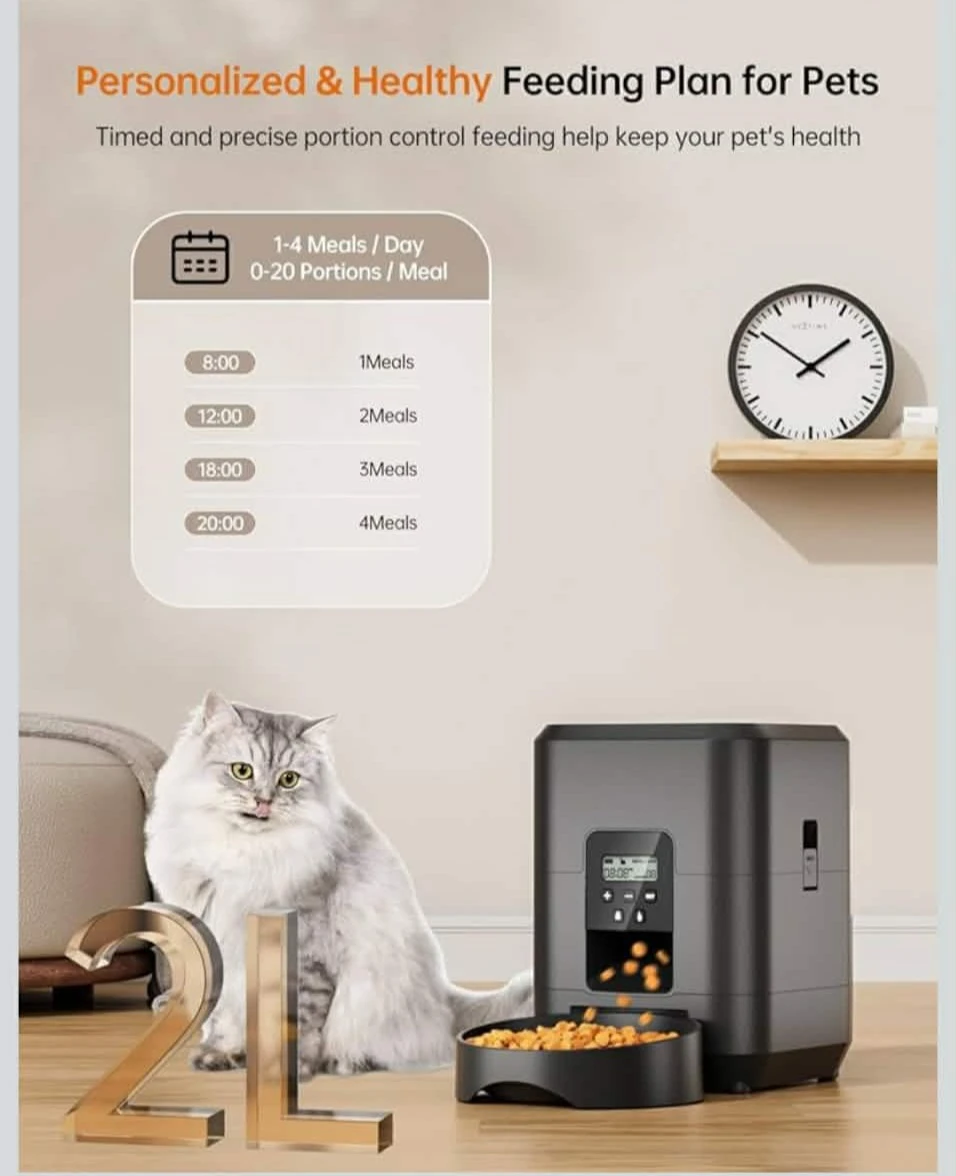 Automatic Cat Feeder, Timed Cat Food Dispenser with ... - photo 2
