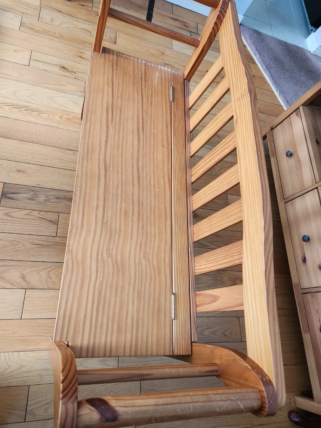 Wooden storage bench