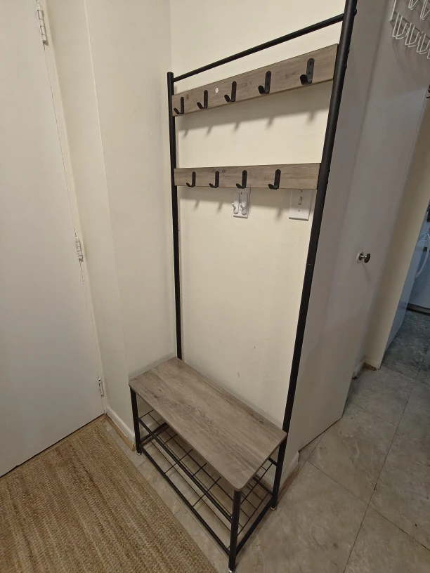 Hall Tree with Bench and Coat Hooks