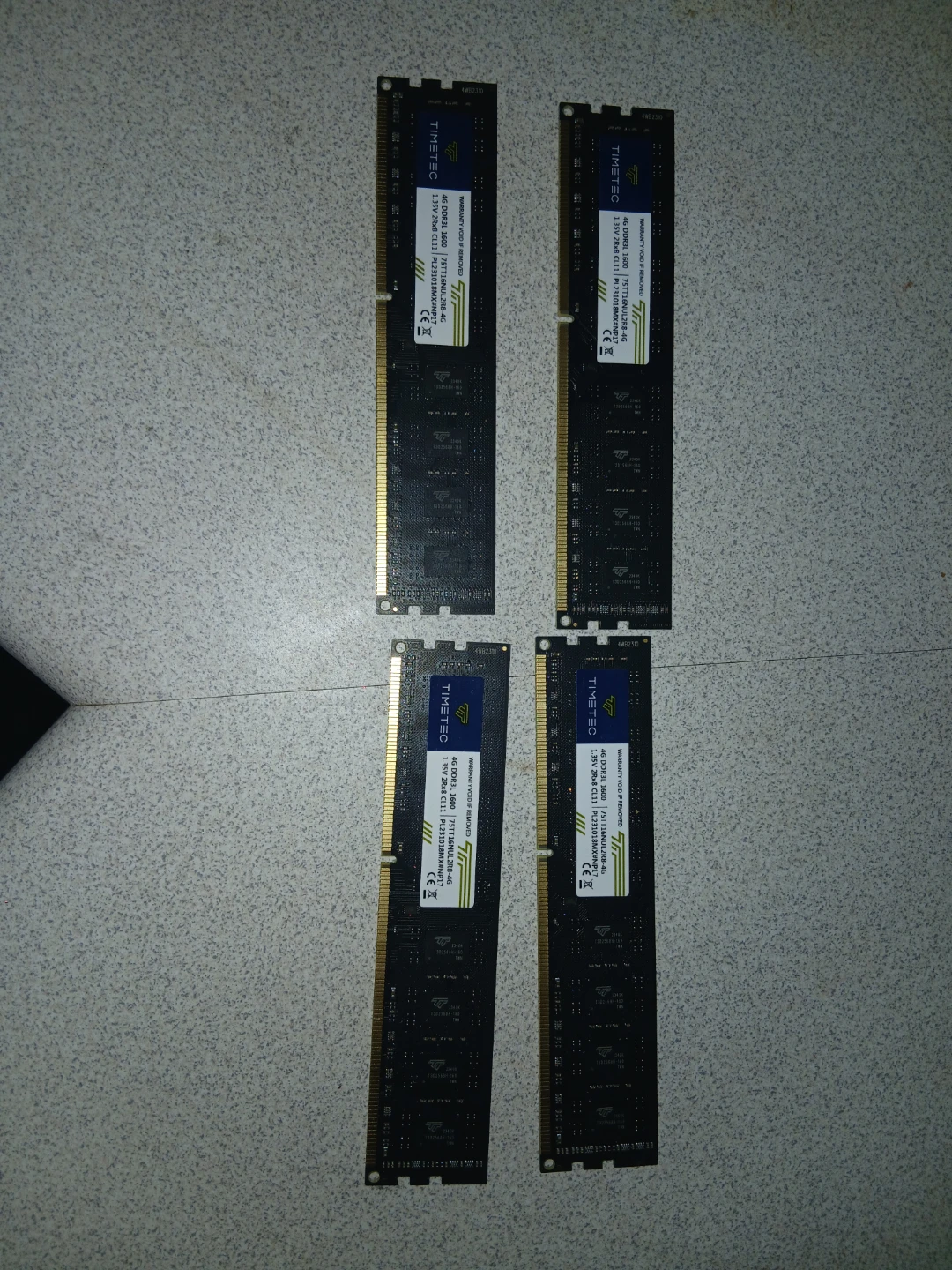 Timetec 4x 4GB DDR3 RAM Modules