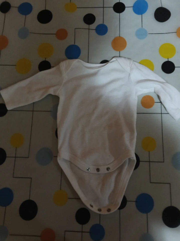 Bon Bebe White Baby Bodysuit 0-3 Months
