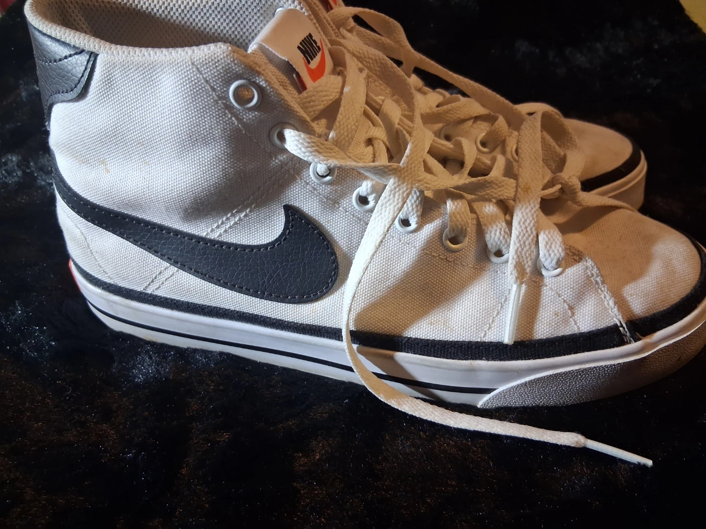 Nike White Canvas High-Top Sneakers