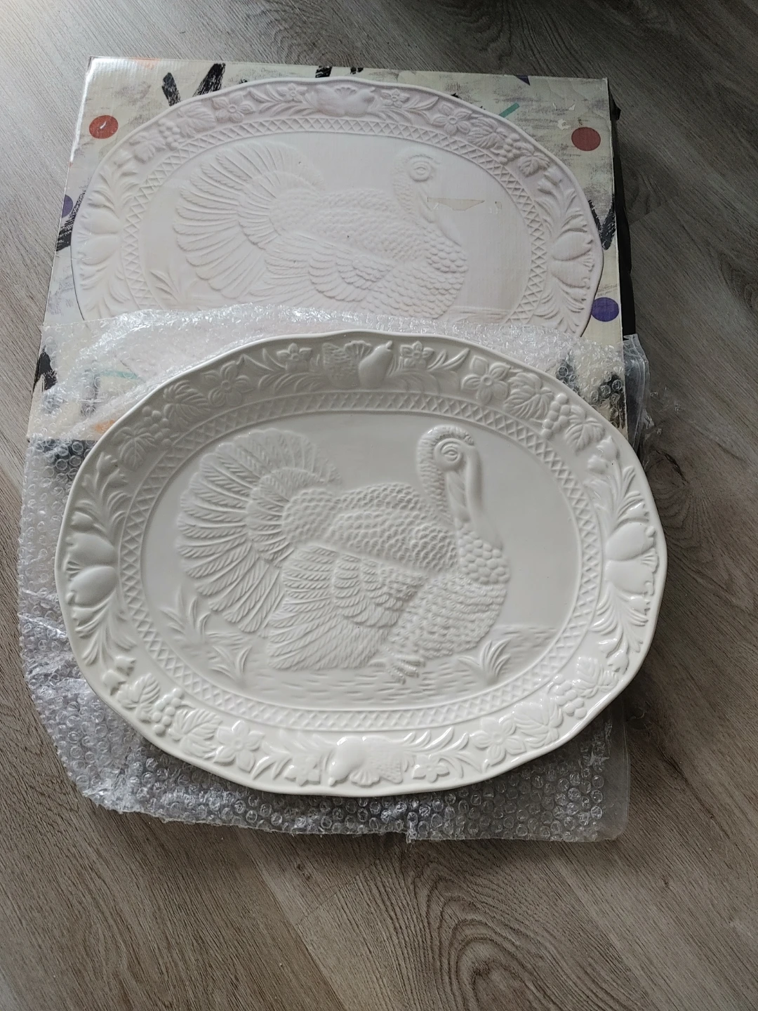 Turkey Embossed Serving Platters (Set of 2)