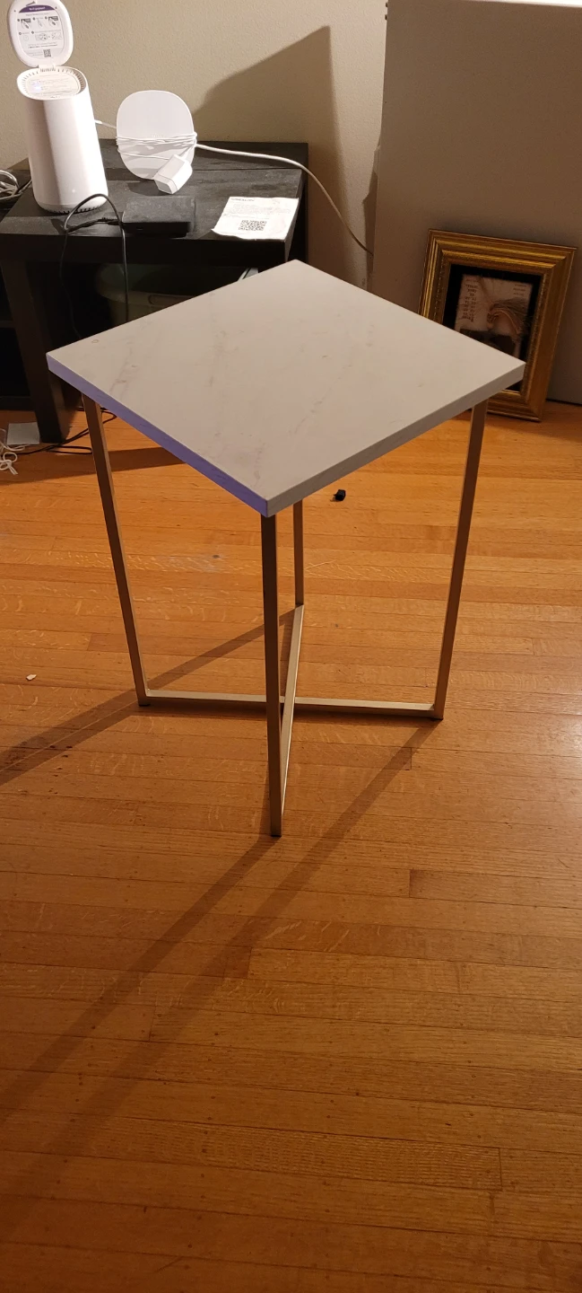 Modern Side Table with Marble-Look Top