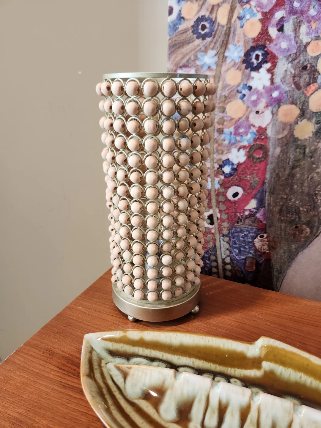 Decorative Wood Bead Table Lamp - photo 4