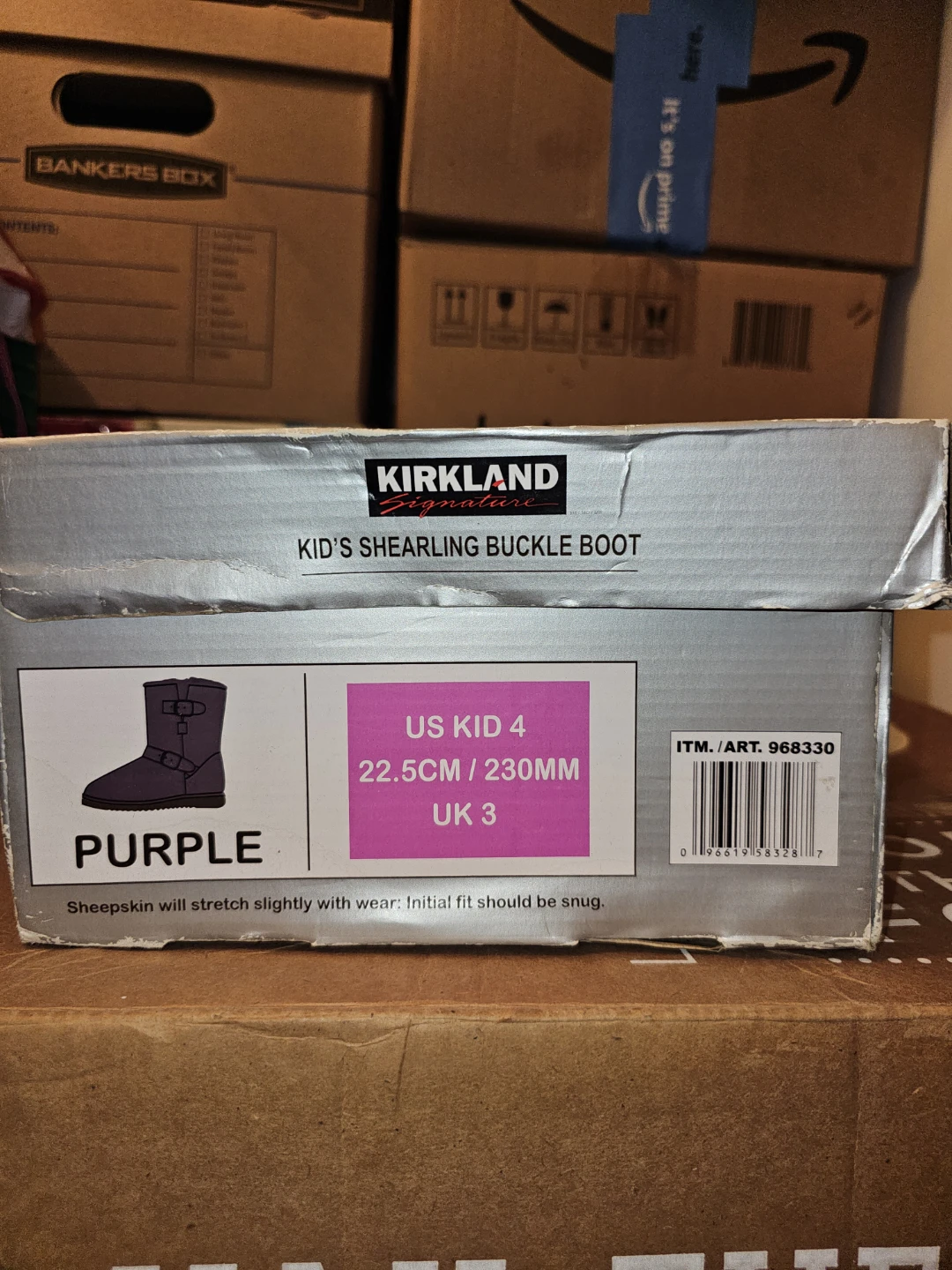Kids' Purple Shearling Buckle Boots - photo 2