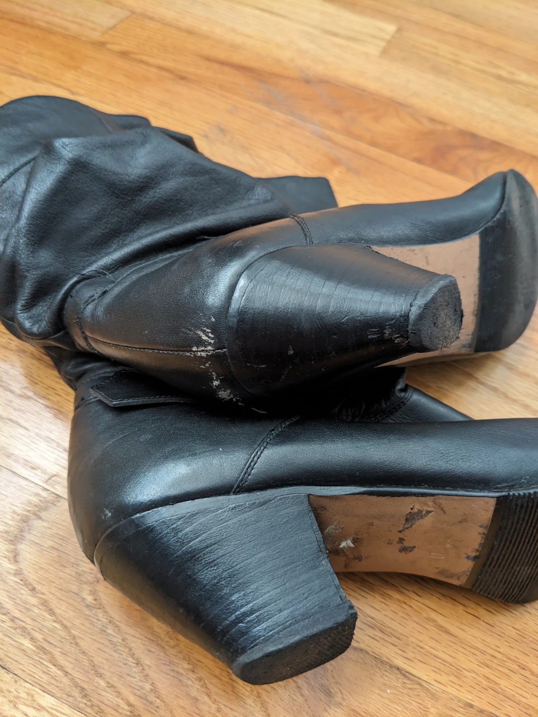 Black Leather Ankle Boots vintage - photo 2