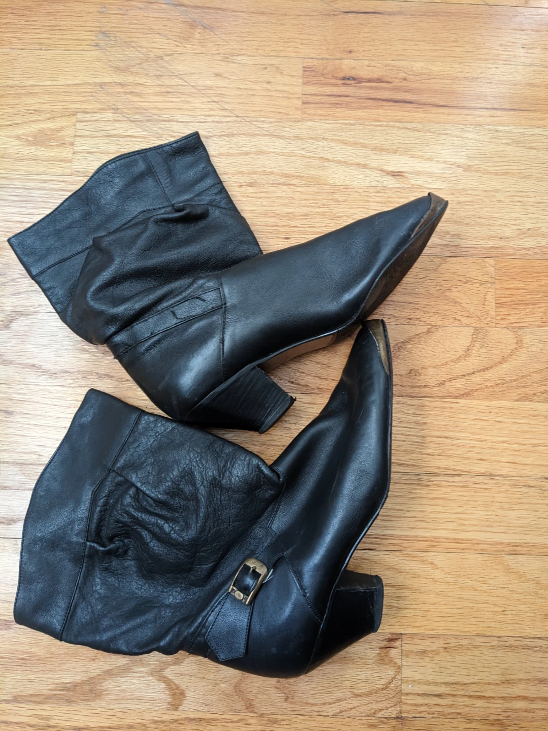 Black Leather Ankle Boots vintage - photo 4