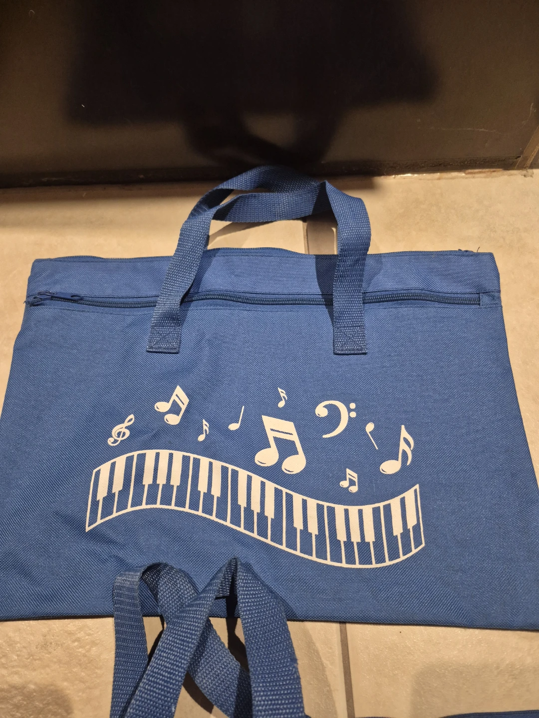 Blue Music Tote Bags with Piano Keys - Set of 2 - photo 2