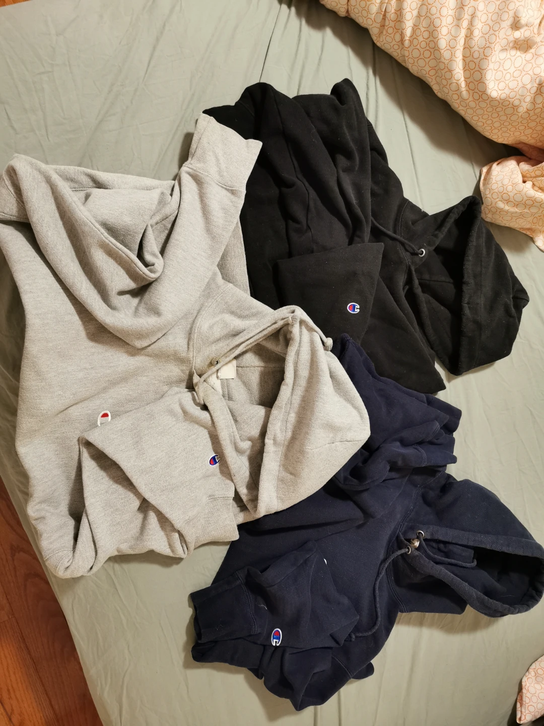 Large Champion Hoodies - Grey, Black, Navy