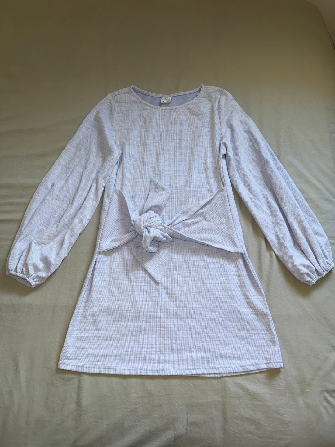 Light Blue Long Sleeve Mini Dress - photo 3